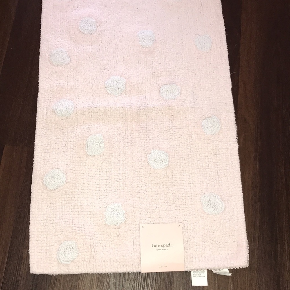 Kate Spade New York Pink Bath Mat Bath Rug Polka-Dot NWT